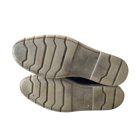 Clarks Mens 11.5 Grandin Tumbled Leather Chukka Boots High Top Sneakers Brown - Picture 7 of 7